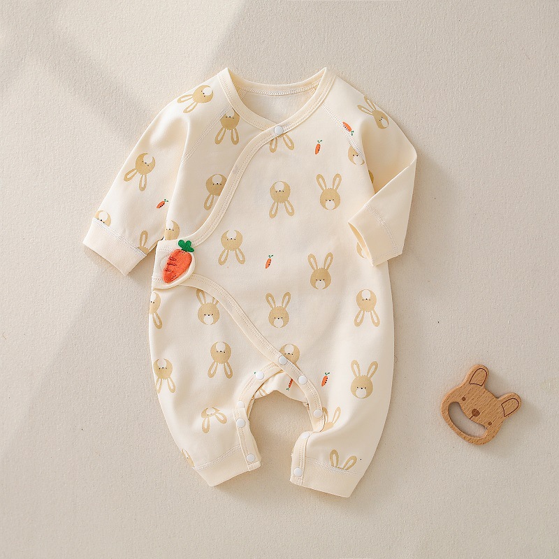 Baby Clothes Newborn Jumpsuit Baby Anyang Children's Clothing Romper Female Spring and Autumn Pure Cotton Class a Romper Air Conditioning Clothes