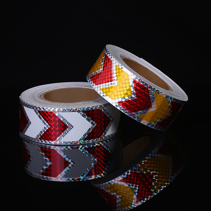 厂家供应闪光镭射胶带防水装饰礼品包装金色高温铝箔反光反光条