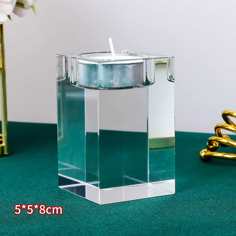 Glass Candle Ornaments Crystal Candlestick European Candle Light Dinner Candle Holder Candlestick Aromatherapy Candle Cup