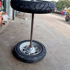 工地手推车拉货车老虎车车轮子两轮轮胎带轴手拉车小推车充气轮子