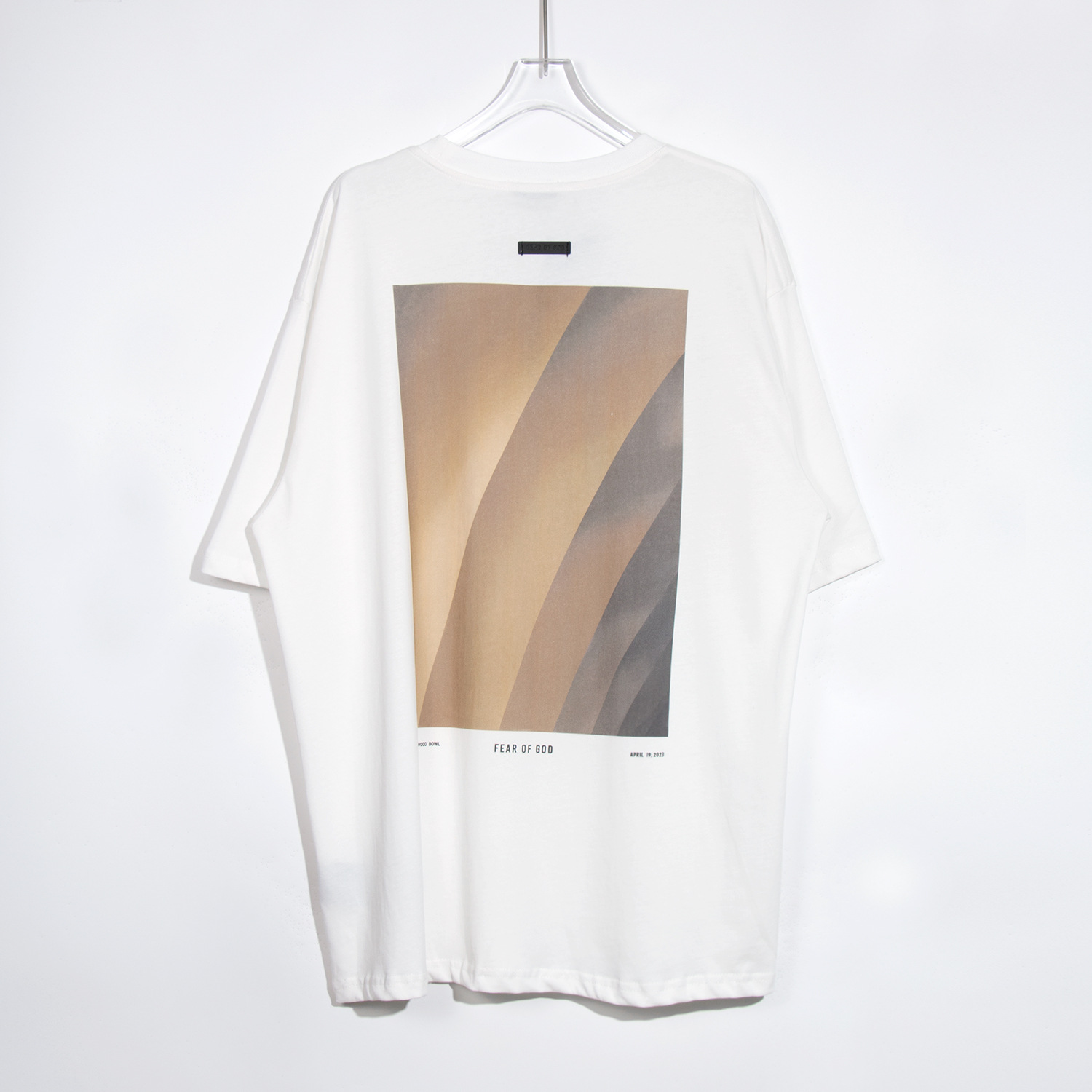 fog 联名 rrr123 美式三竖短袖宽松潮流衣服情侣t恤相片印花上衣