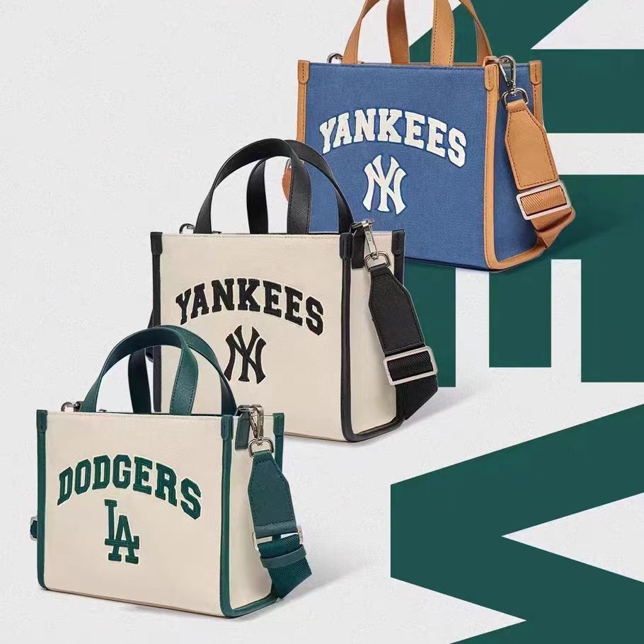 韩国mlb大容量2023新老款托特包ny大标字母休闲百搭斜跨手提包女