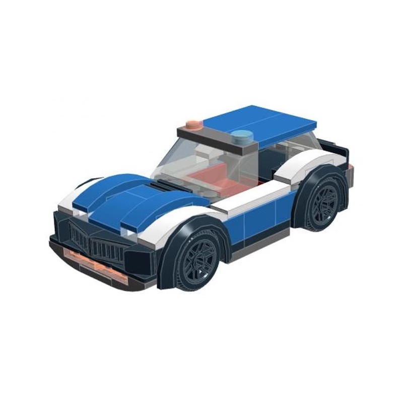 moc积木兼容乐高 5997城市警车 小型车摆件 警车拼插积木儿童礼物