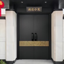 全铝工艺精雕铸铝门一公分铝板精制嵌入式指纹锁防盗门别墅大门