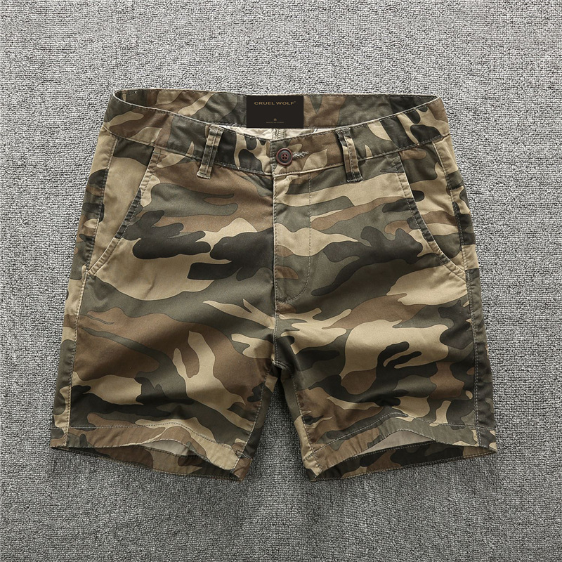 Camouflage Workwear Shorts Men's Loose Men's Casual Pants Fifth Pants Summer Menswear Cross-Border