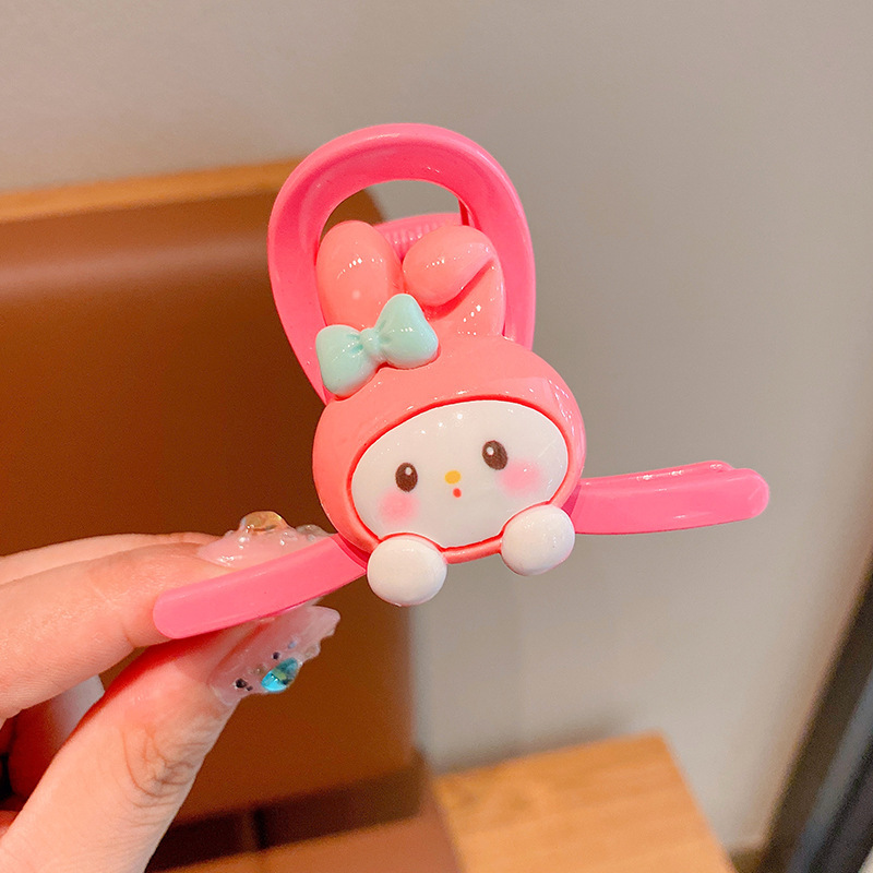 Children Grip Girl Cute Strawberry Bear Shark Clip Girl Back Head Bun Updo Hair Clip Hairware