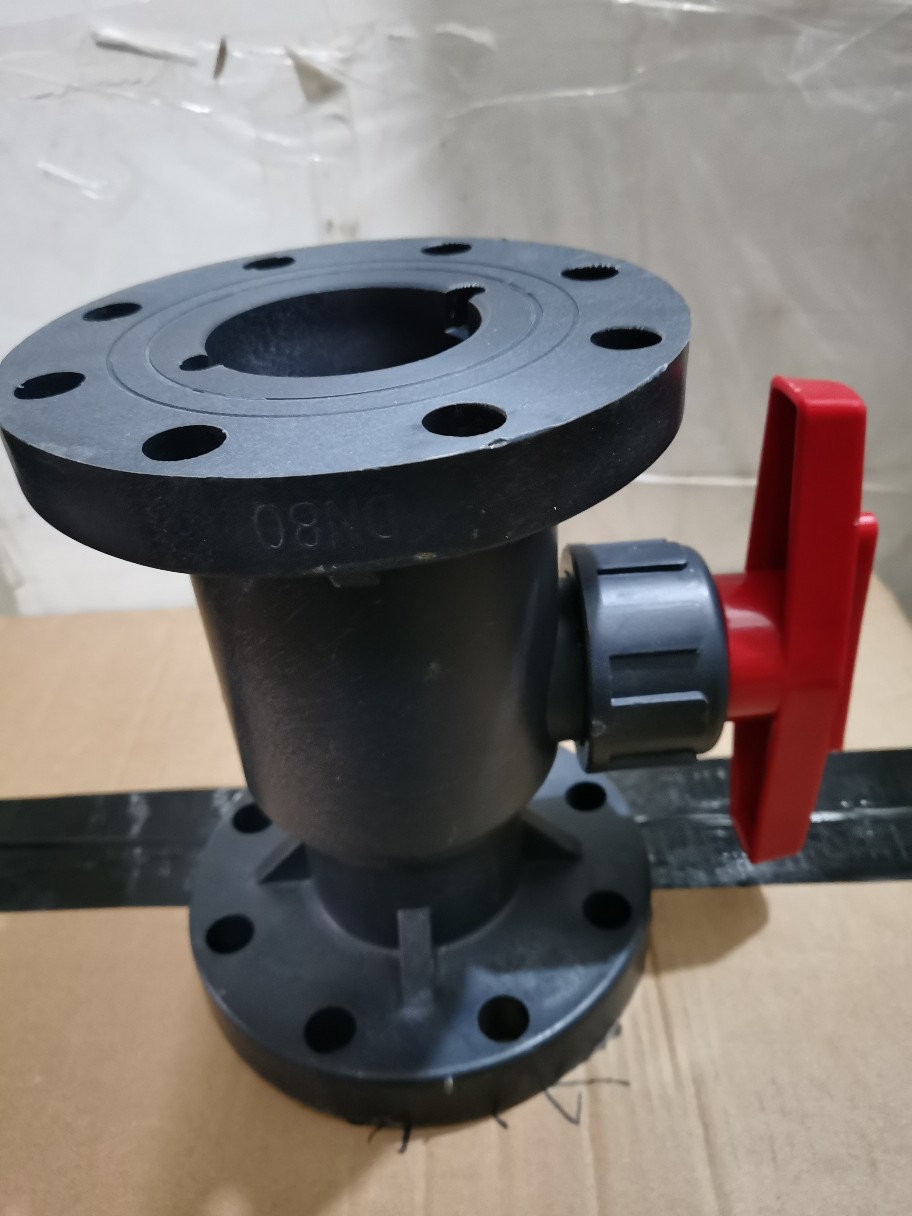 upvc球阀法兰pp耐酸减frpp排污阀塑料灰色阀门工程塑料塑胶