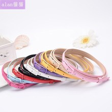 Belt colorful candy leather bright color Thin belts women