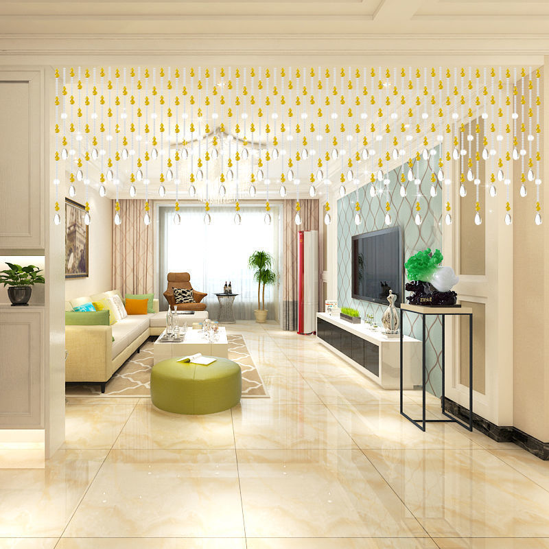 葫芦水晶珠帘隔断帘门帘欧式客厅隔断卫生间玄关成品家用帘免打孔