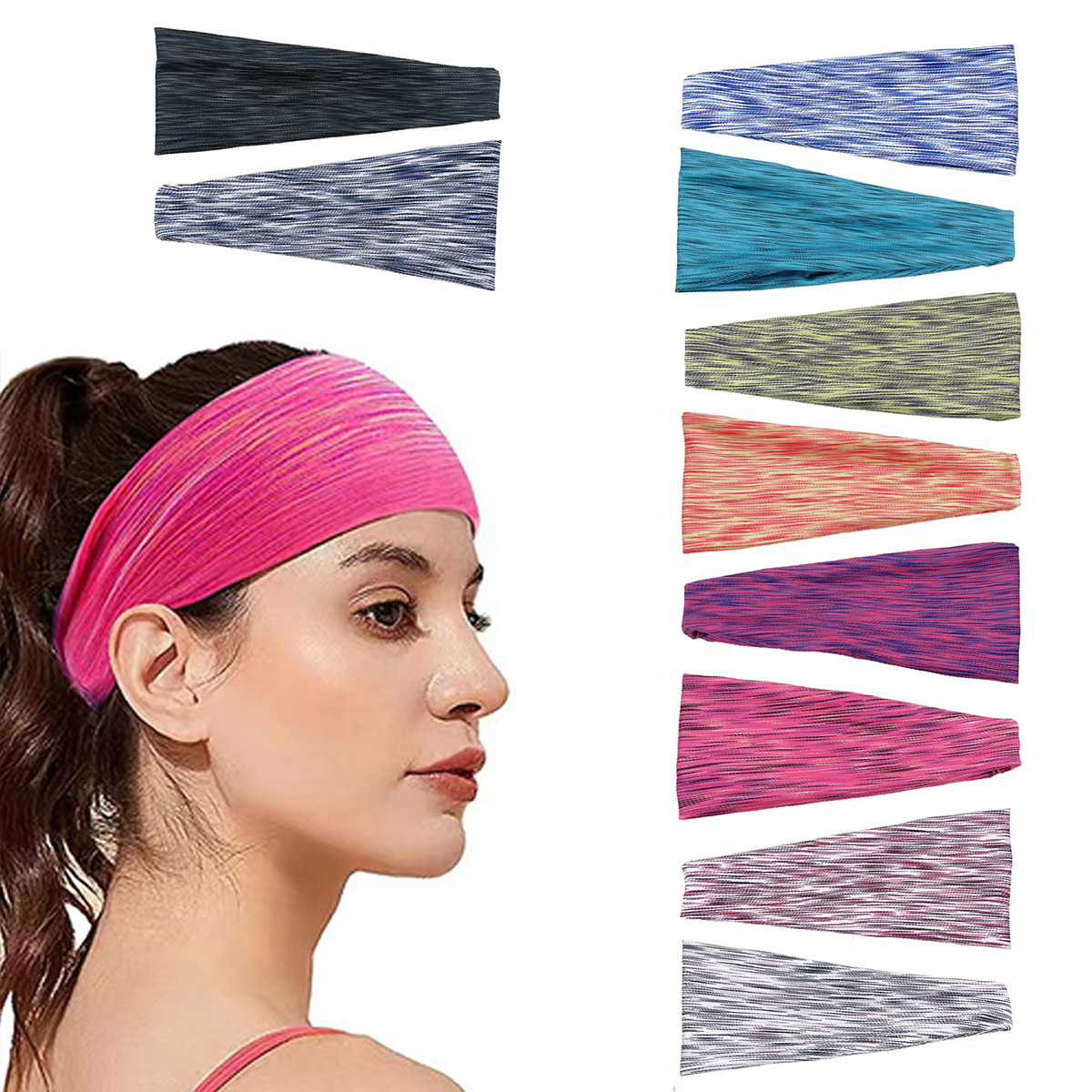 亚马逊洗脸头巾 束发带运动发带 高弹瑜伽健身导汗带