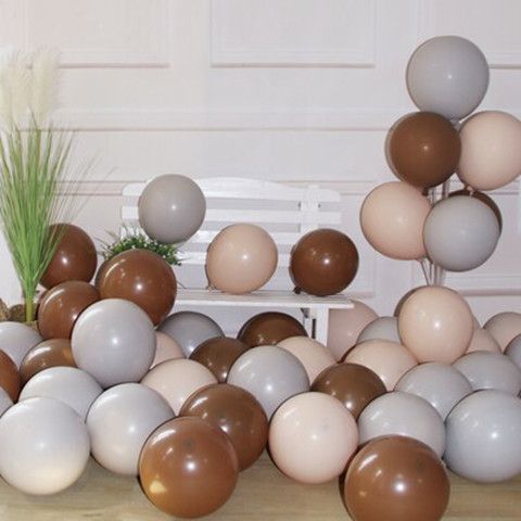 网红热气球造型双层沙白肤复古咖啡棕色小熊组合生日