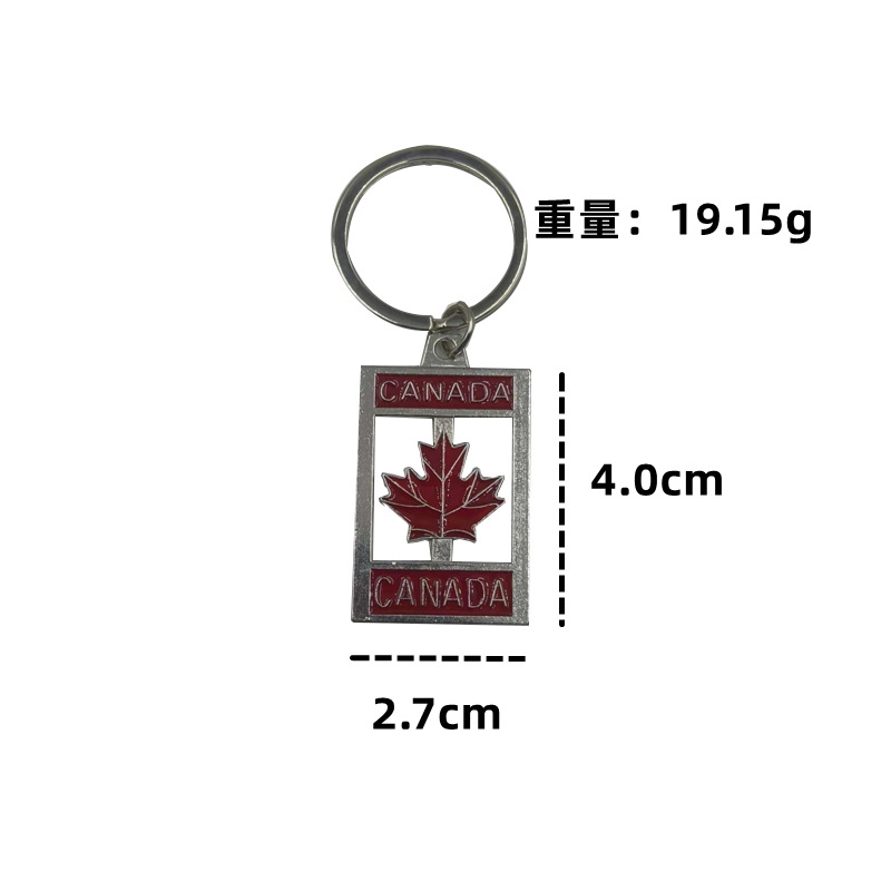 Canadian Tourist Souvenir Metal Maple Leaf Keychain Support Drawing Sample Open Mold Custom Keychain Pendant