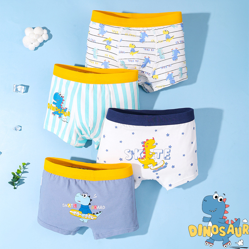 [Four Pack] Boys' Underwear Pure Cotton Children Boxer Briefs Boys Boxer Briefs Baby Medium and Large Children's Shorts