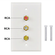 音频视频3RCA镀金Keystone插孔壁板母母连接器用于家庭影院AV设置
