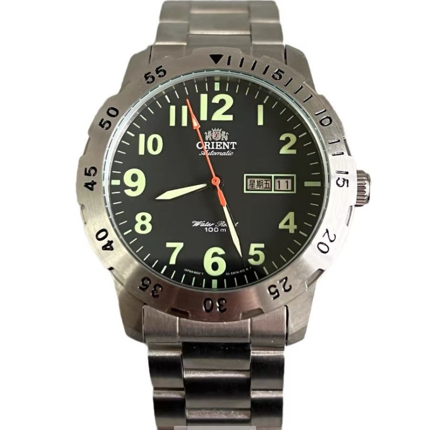 库存日本东方双狮全自动机械手表男精钢夜光防水运动手表男士手表