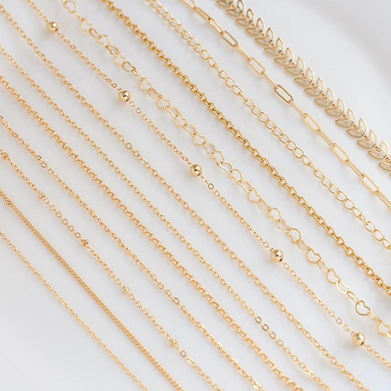 Real Gold Plating Strong Color Retaining Ring O Loose Chain DIY Handmade Ornament Hand Necklace Accessories Adjustable Extension Chain Pearl Chain