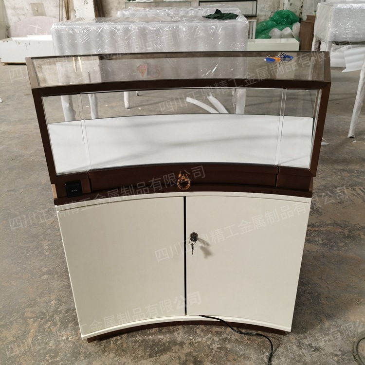 圆弧形珠宝展示柜烤漆扇形中岛展柜手表钻石奢侈品店陈列柜定制