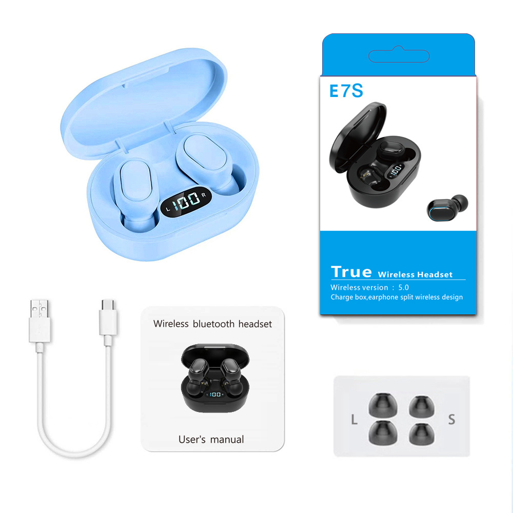 E7s Bluetooth Headset Mini Tws Real Wireless 5.0 Bluetooth in-Ear Macaron A7s Earplugs Factory Direct Supply