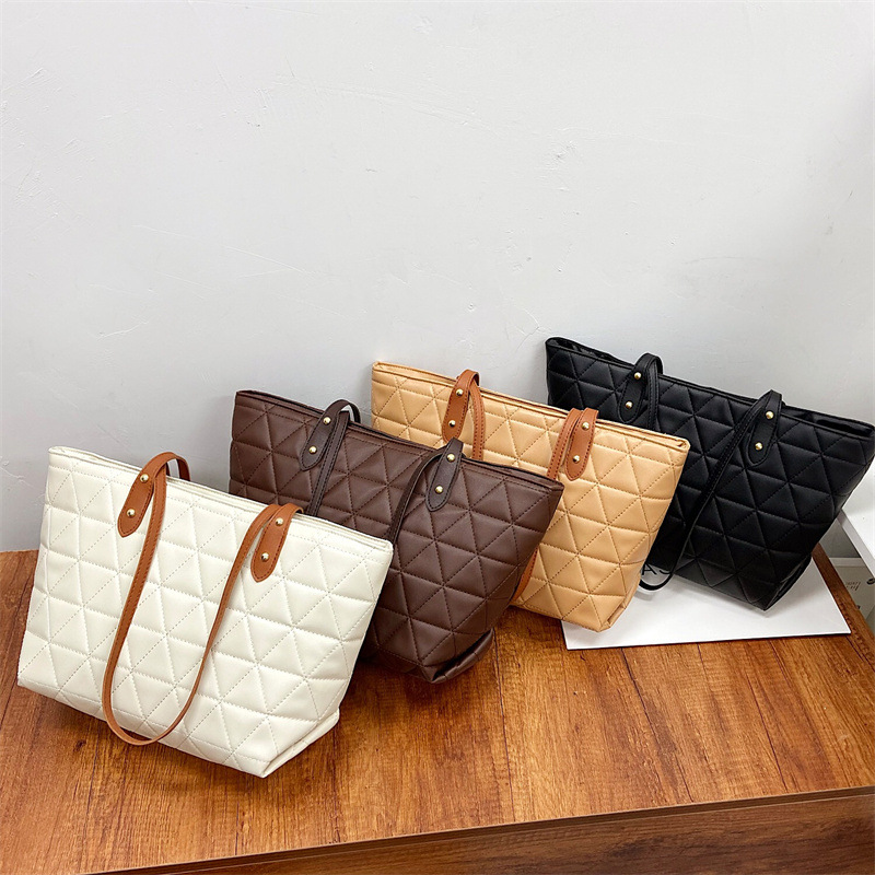 Rhombic Women's Large Capacity Bag Women's 2023 Casual New Fashion Shoulder Bag Casual Simple Underarm Bag