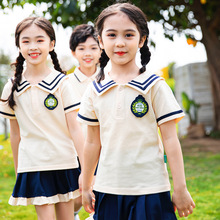 小学生校服短袖套装幼儿园园服夏装儿童班服学院风夏季毕业照服装