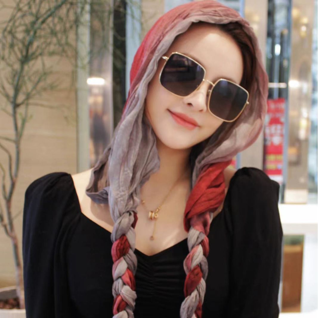 跨境热卖手工编织辫子头巾围巾女士时尚百搭包头新款头巾帽民族风