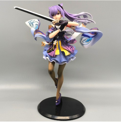 原神挥剑刻晴站姿二次元手办办公室装饰车载摆件周边动漫模型礼品