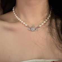 欧阳娜娜同款土星高亮珍珠项链女轻奢小众锁骨链高级感气质颈链