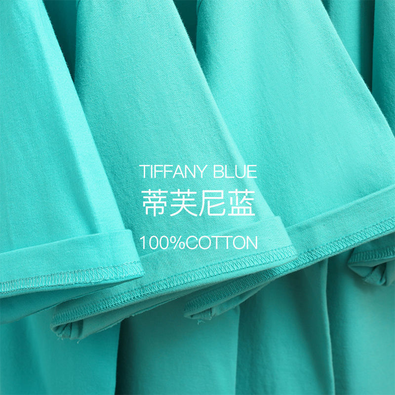 tiffany蓝上衣湖蓝色t恤男蒂芙尼蓝短袖水绿薄荷绿女情侣宽松半袖