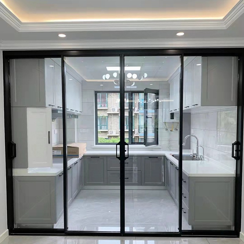 阳台厨房客厅书房隔断衣柜推拉门太镁铝合金双层钢化玻璃移门