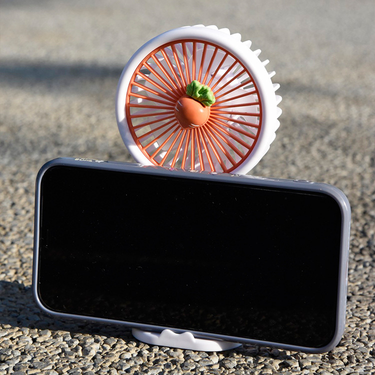 Cross-Border New Fruit Small Handheld Fan with Base Bracket Mini-Portable Children's Advertising Gift Ym88146