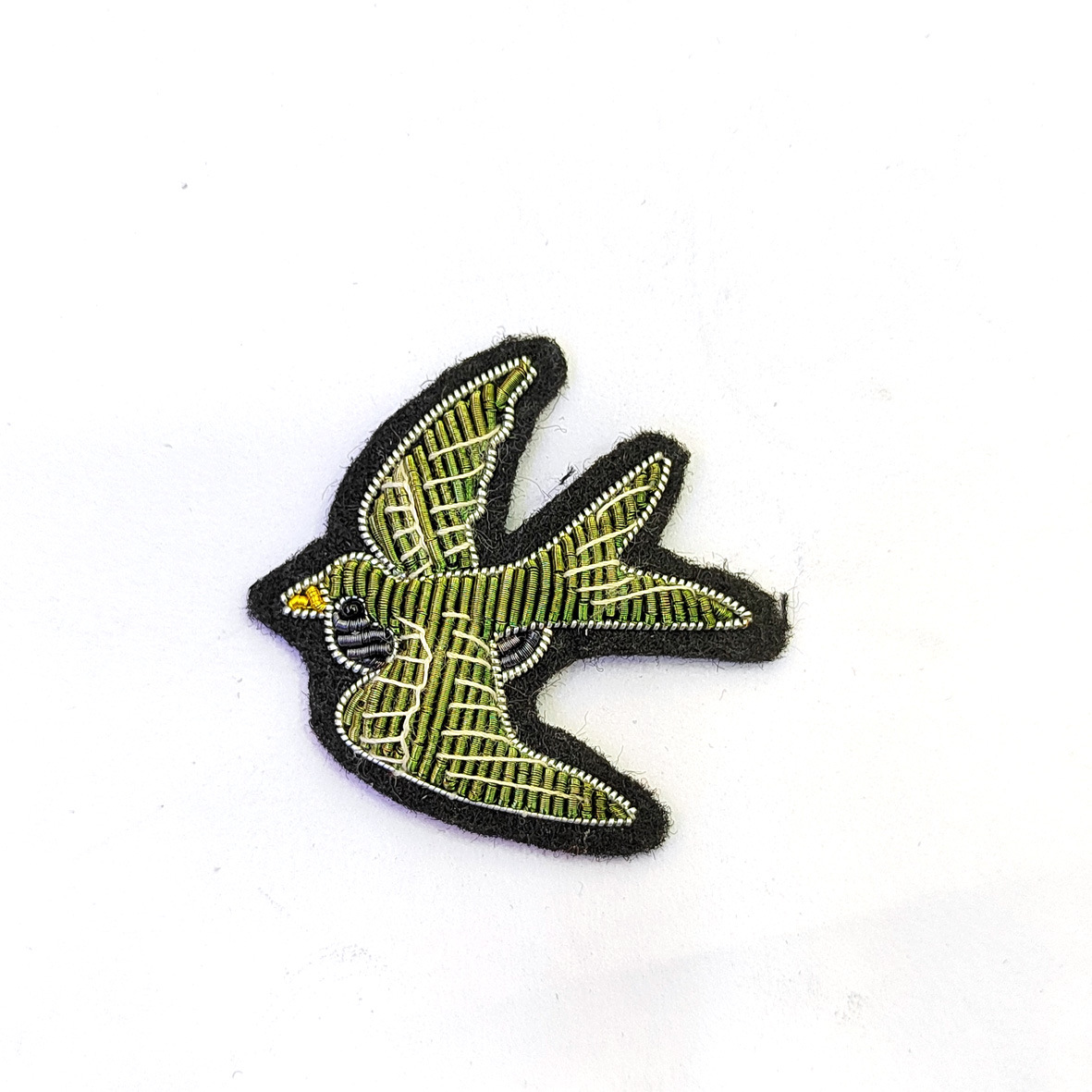 四种颜色小燕子印度丝手工绣章 40*40mm立体手工绣花布贴章仔