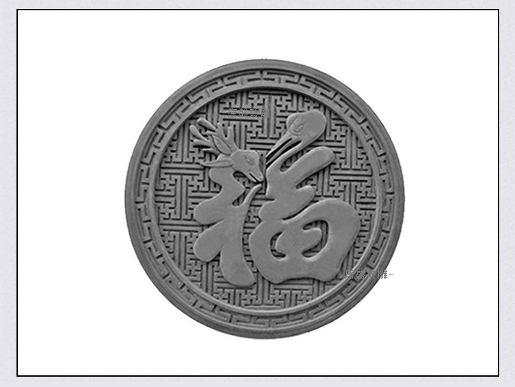 厂家供应仿古圆形砖雕浮雕中式四合院牡丹彩绘园林影壁墙照壁福字