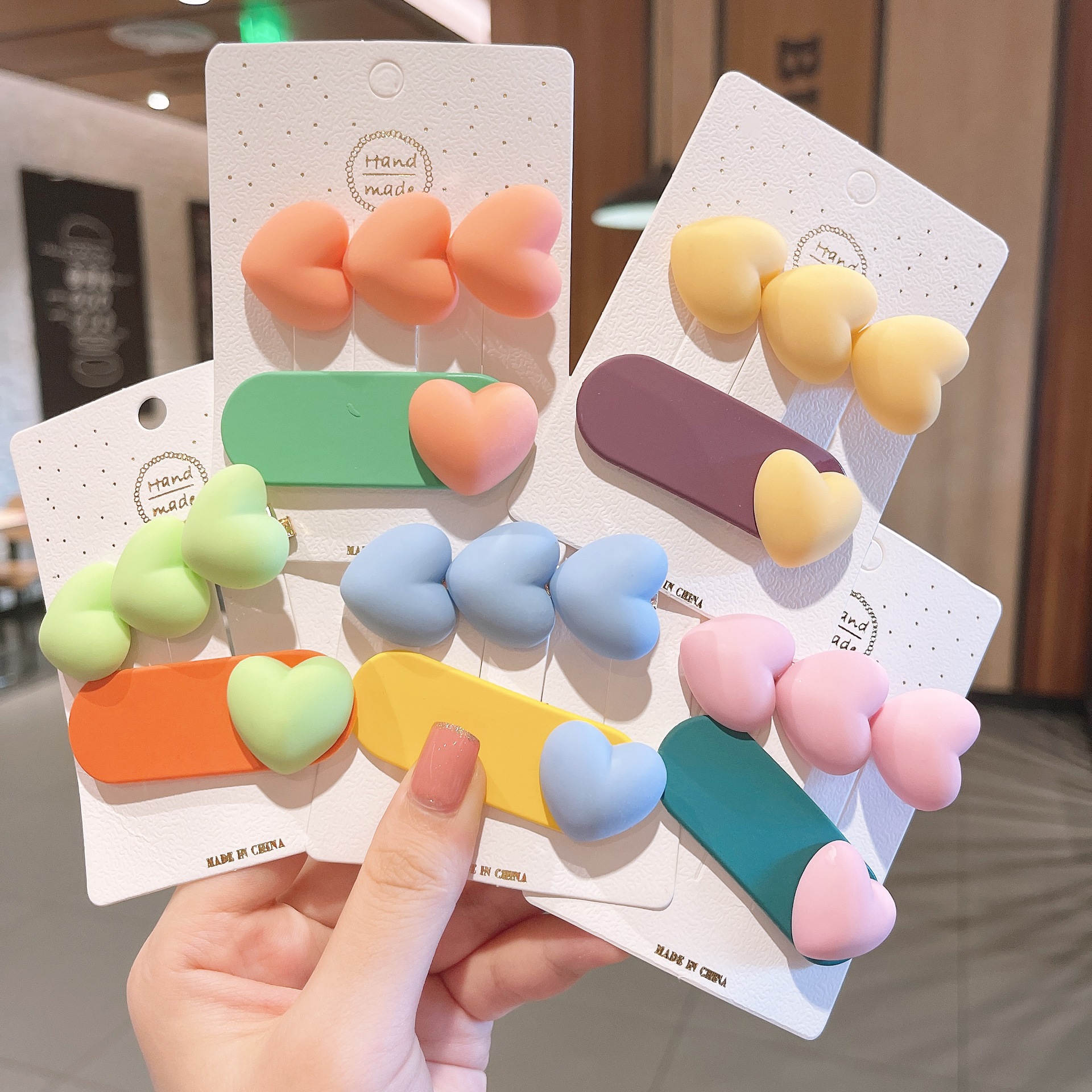 Candy Color Cute Hairpin Children's Hairpin Bang Clip Small Jewelry Clip Love Heart Hairware BB Clip Duckbill Clip