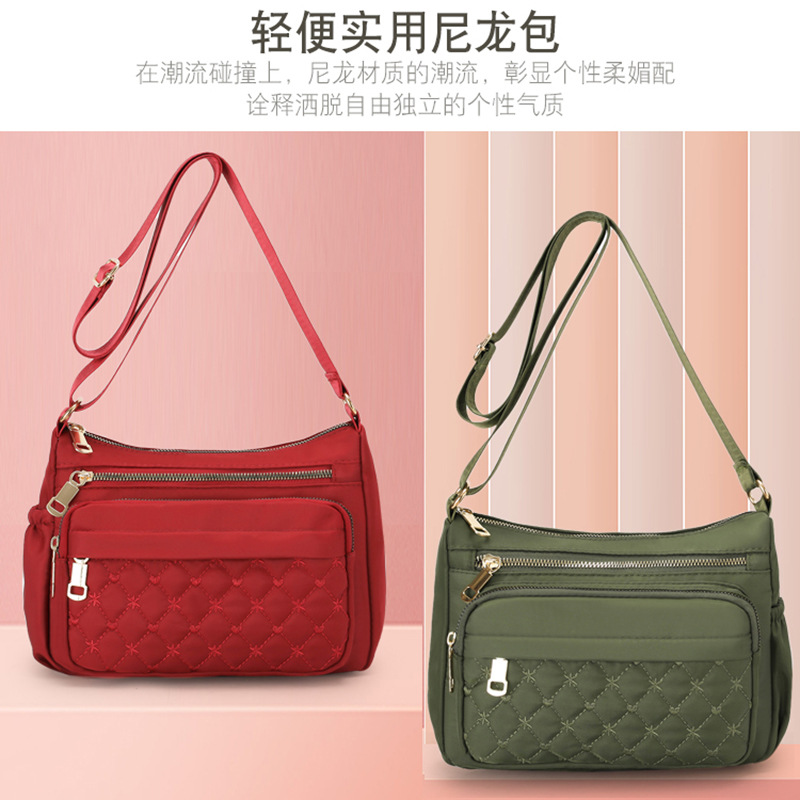 Large Capacity Nylon Cloth Women's Bag 2021 New Fashion Middle-Aged Mom Shoulder Bag Casual Simple Messenger Bag for Women