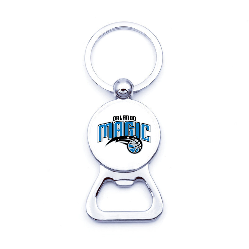 NBA Team Team Logo Zinc Alloy Bottle Opener Key Ring Pendant Creative Metal Corkscrew Bottle Opener Key Ring Customizable