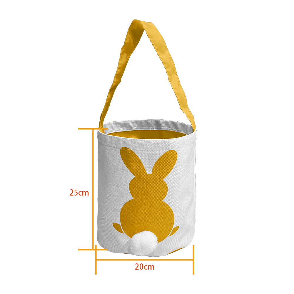 Easter Shopping Basket Trend Rabbit White Tail Color Gift Bag 300G Cotton Linen Tote Bag