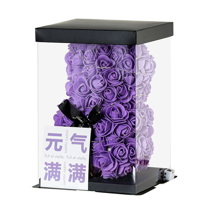 Internet Celebrity Preserved Fresh Flower Rose Bear Valentine's Day 520 Birthday Gift for Girlfriend Teacher's Day Gift Box
