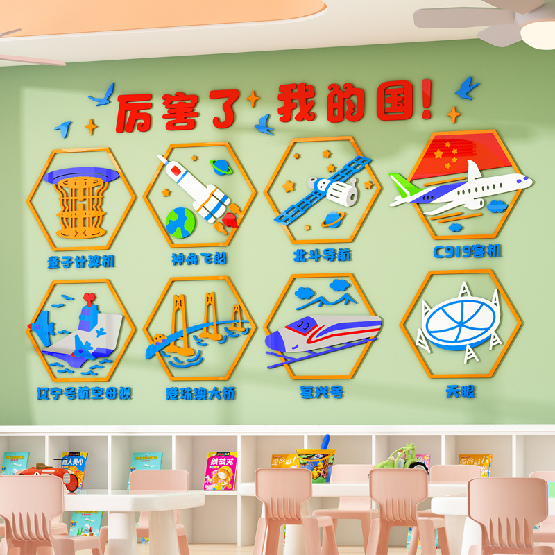 76n幼儿园环创科学区科技主题文化墙贴成品教室布置走廊楼梯墙面