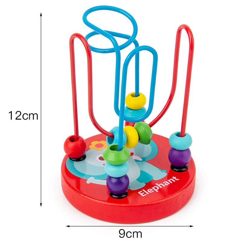 Wooden Children's Early Education Educational Toys Little Alarm Clock Knock Music Instrument Small Bead-Stringing Toy Rainbow Tower Toy Worm Five-Piece Set