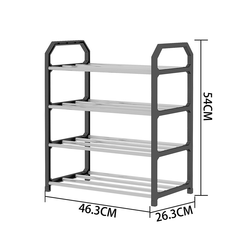 Widened Simple Shoe Rack Storage Shoe Cabinet Multi-Layer Assembly Home Doorway Shoe Rack Dormitory Stainless Steel Storage Rack