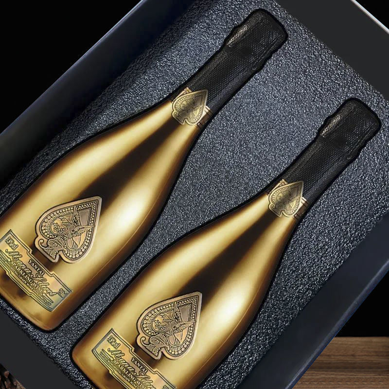 黑桃a香槟起泡酒酒吧爆款黄金版微醺女生低度甜型果酒2支中秋礼盒