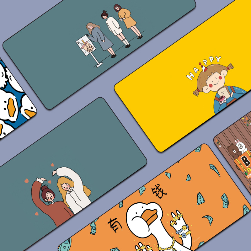 元气少女鼠标垫大号卡通可爱写字创意少女心日系小清新桌垫子定制