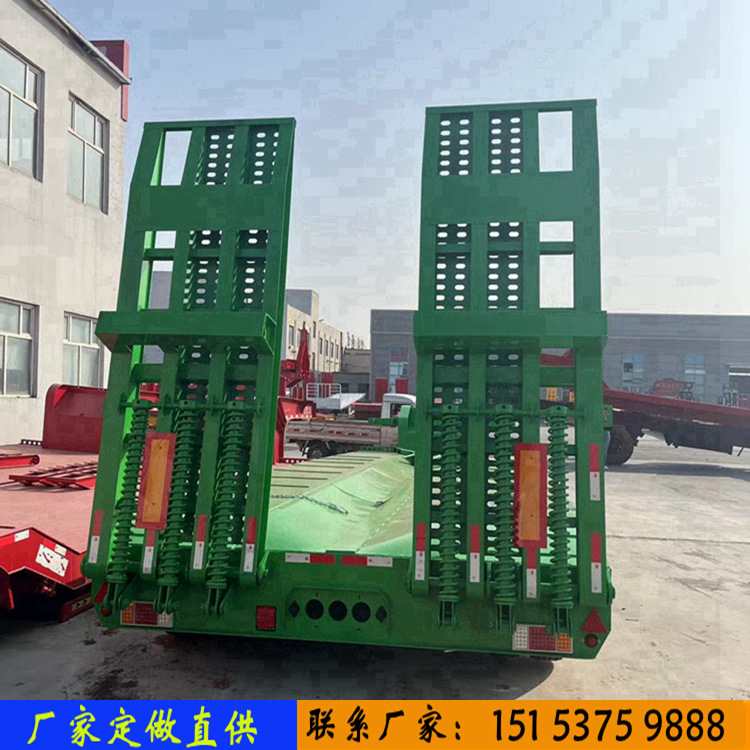 13米低平板半挂车 液压爬梯钩机板半挂车 五桥钩机板拖板车-阿里巴巴