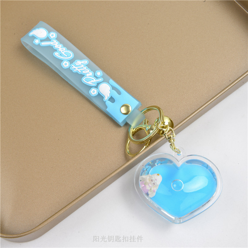 2022 Winter New Cartoon Pattern Keychain Internet Hot Peach Heart Oil Key Chain