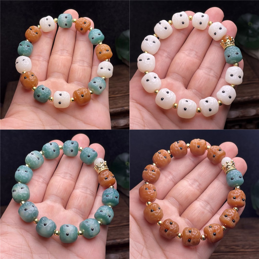 白玉菩提根阿呆手串男女呆呆团菩提子男女款手串爆款单圈手链