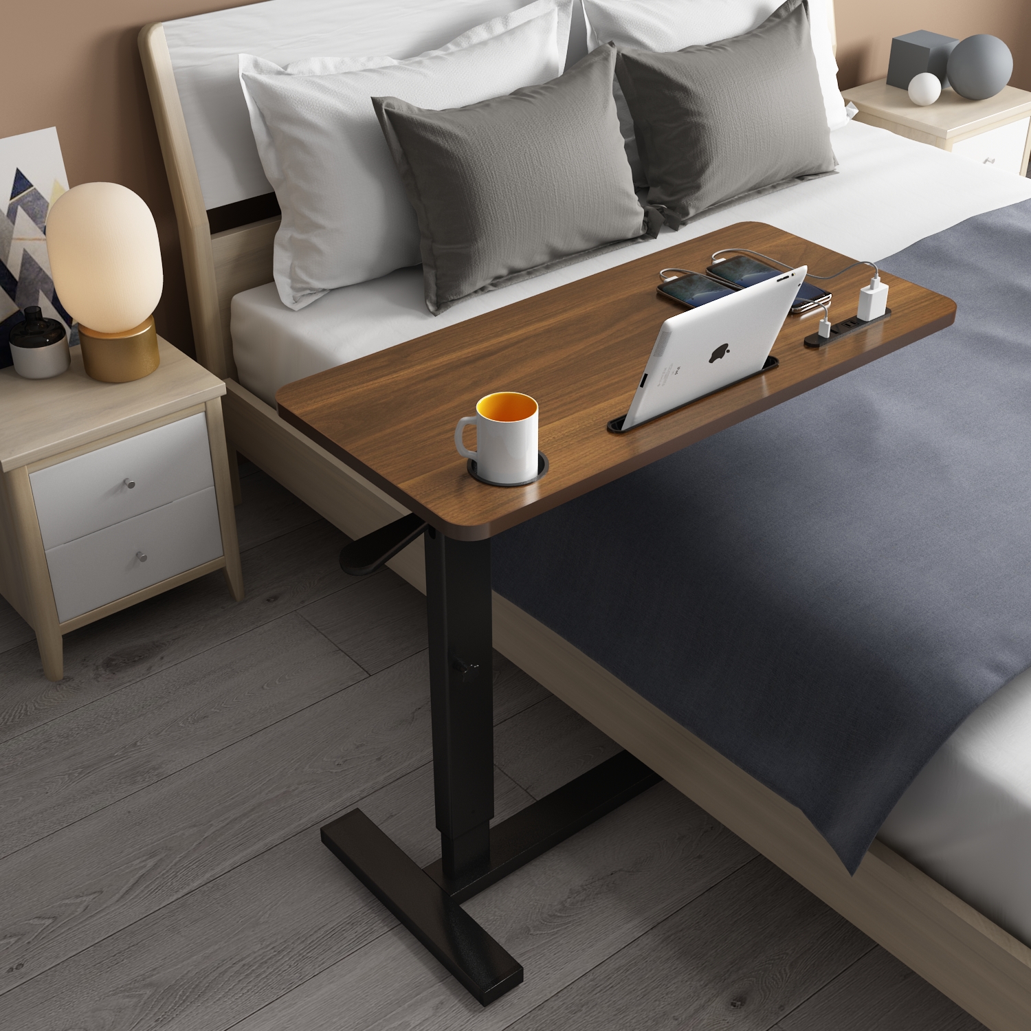 床边桌可移动实木小桌子懒人沙发书桌可折叠升降床上笔记本电脑桌