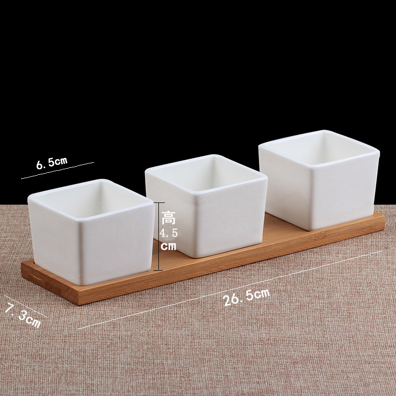 批发多肉花盆陶瓷带托盘多肉植物白瓷简约手工肉肉植物小