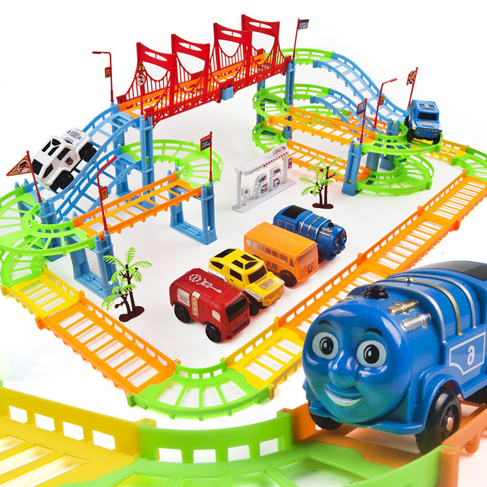 儿童百变小火车拼装电动高速轨道汽车跑道套装2-3-4岁男女孩玩具