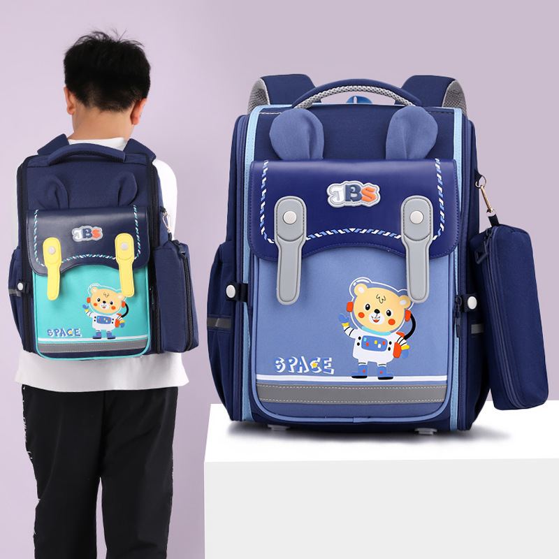 Foreign Trade Cartoon Rabbit Children's Schoolbag Primary School Boys Fourth Grade Girls Super Light and Burden-Free Spine Protection Schoolbag Wholesale