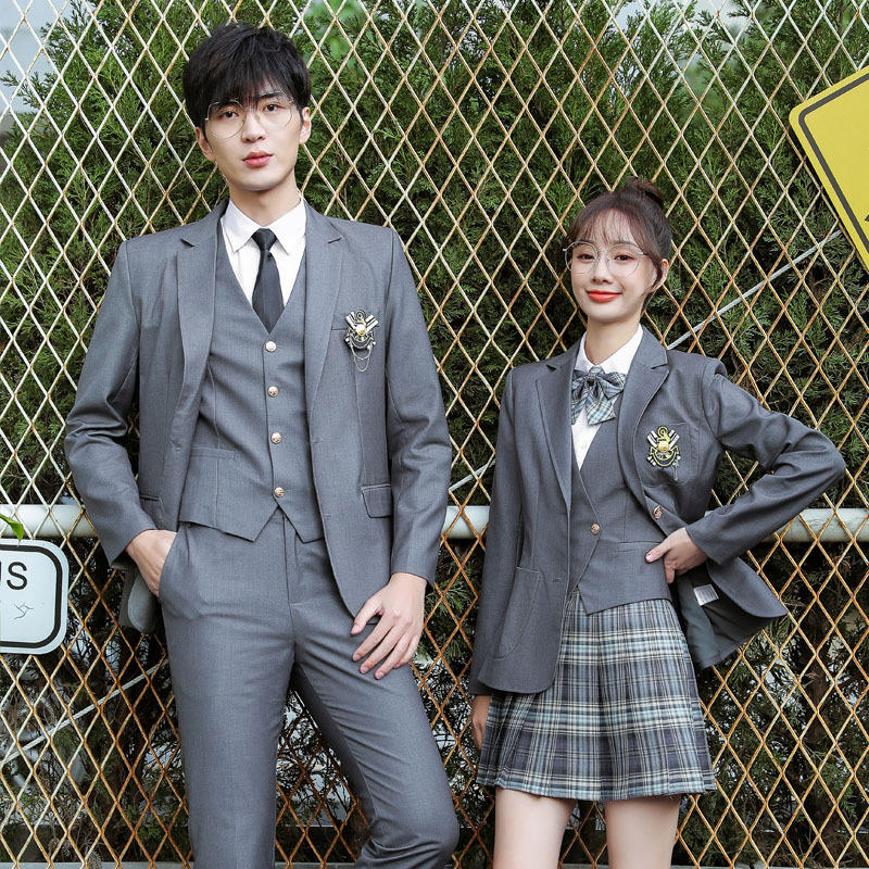 学生校服套装春季学院风西装套装女长袖英伦风学院风jk百褶裙班服